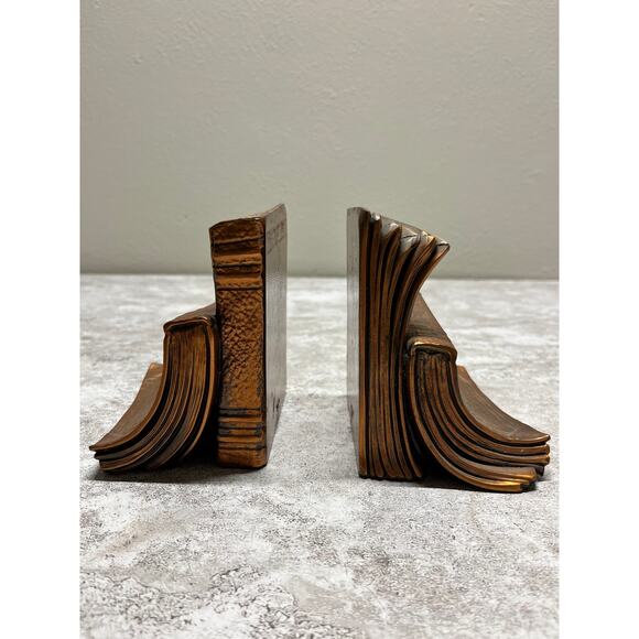 (2) 70's Era Vintage Hand Casted Metal Bookends - Picture 1 of 2